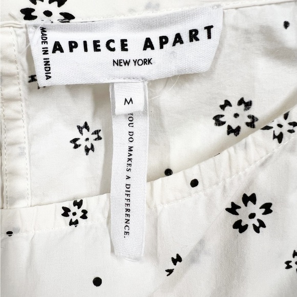 APiece Apart Womens Cream Black Estrella Floral Long Sleeve Tiered Maxi Dress - Picture 8 of 9